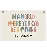 KDHTY Boho Inspirational Classroom Decor Be Kind Wall Art Canvas Banner,Classroom Must Haves Posi...