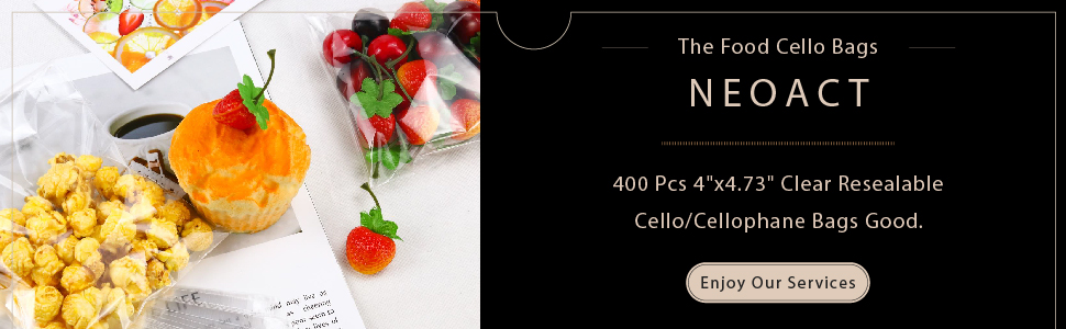 400 Pcs 4"x4.73" Clear Resealable Cellophane Bags Good for Bakery, Candle, Soap, Cookie Poly Bags
