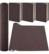 CRASPIRE 51 x 11.8in Book Cloth Fabric Suede Leather Fabric Surface Non-Woven Base Dark Brown for...