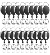 20 Pack Badge Reels Retractable ID Badge Holder with Carabiner Heavy Duty Badge Reel Clip and Key...