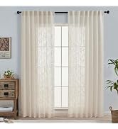 OWENIE Natural Linen Curtains 84 Inch Length 2 Panels Set for Living Room Bedroom, Thick Textured...