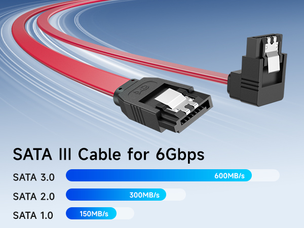 90-degree sata iii cable with locking latch for secure connections in tight spaces