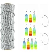 AsFrost 1 Roll of Rope (60m/2362 inch) + 10 Plush Toys + 2 White Silicone Ring Accessory Set Inte...