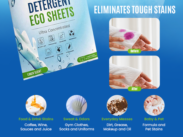 Eco-Friendly Travel Size Laundry Detergent Sheet10 Loads Ultra Concentrated