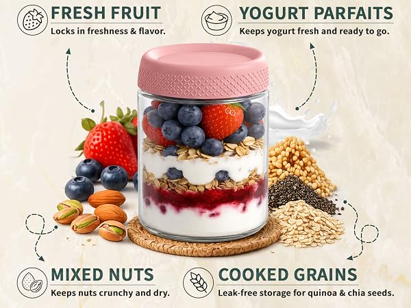 parfait cups with lids reusable