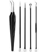 FVION Blackhead and Acne Extractor Kit, Professional Pimple Popper Tool Kit, Acne Tweezers and Bl...