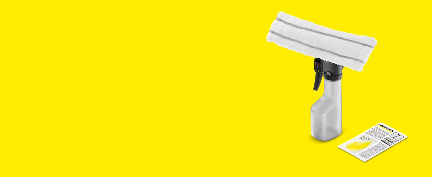 A spray bottle with a microfiber cloth and small pack