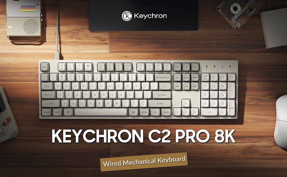 Keychron C2 Pro 8K QMK Wired Custom Mechanical Keyboard