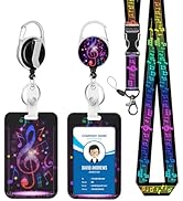 Music Badge Holder Lanyard ID Card Holders Detachable Name Tag Clips Cute Funny Nurse Teacher Off...