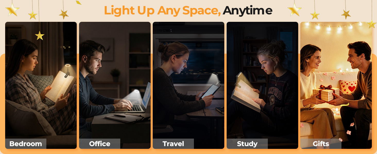 +book +light +clip +on