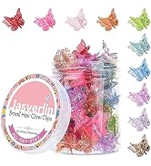 JASVERLIN Glitter Mini Butterfly Hair Claw Clips, Sparkly Colorful Hair Accessories for Girls and...