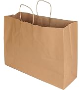 SSWBasics Large Kraft Paper Shopping Bags (Case of 25)