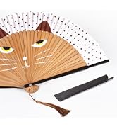 HONSHEN 8.27" Hand Held Bamboo Silk Folding Fan, Foldable Small Hand Fan,Chinese/Japanese Charmin...