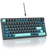 Mosptnspg 75% TKL Wired Mechanical Keyboard,RGB Backlit Gasket Mount 82 Key Hot Swappable Custom ...