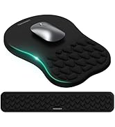 Ergonomic Mouse Pad with Wrist Rest,Keyboard Pad and Mousepad with Wrist Support,Massage Design E...