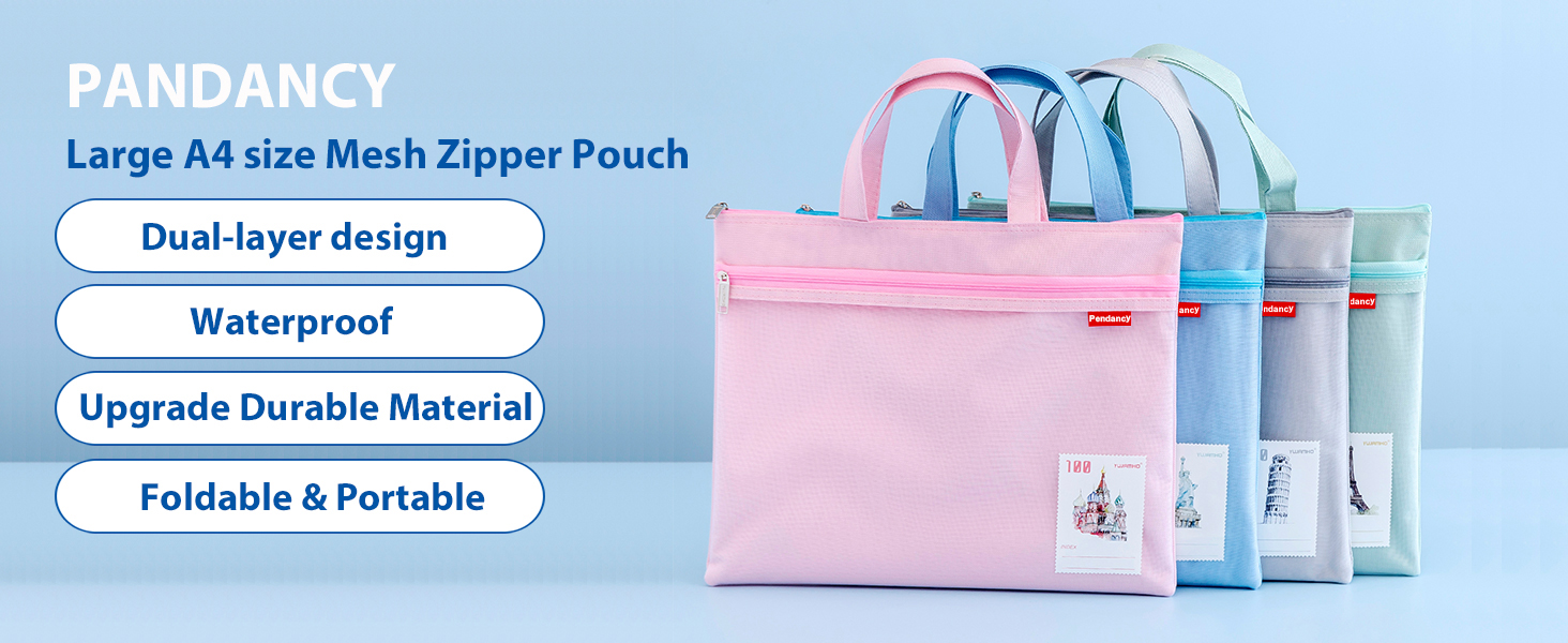 Pandancy Large Size Mesh Zipper Pouch