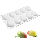 Silicone Mango Mold, 10-Cavity Fruit Shape Baking Tray for Chocolate Mousse Cake Dessert Jelly Pu...