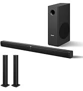 Elimavi 2.1 Channel Soundbar with 5.5-Inch Subwoofer, Detachable Speakers | 120W Peak Power, Blue...