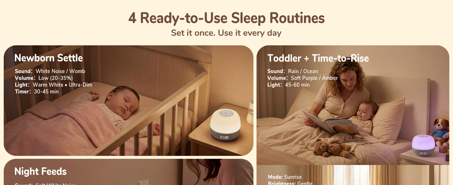 4 Ready-to-Use Sleep Routines.Set it once. Use it every day