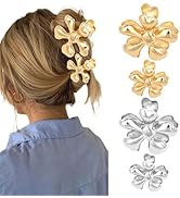 ANBALA Hair Clips for Women Gold & Silver Claw Clips for Thick Hair 4Pcs Metal Hair Clips Hair Cl...