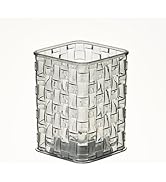 Qomamount Acrylic Pen Holder,Clear Makeup Brush Holder with Woven Texture,Transparent Stylish Pen...