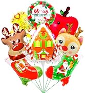 Christmas Balloons, Christmas Decorations Foil Balloons, Reindeer, Candy House, Red and Green Chr...