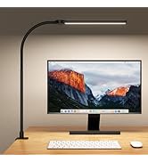 Kaulsoue Desk Lamp with Clamp, Eye Caring LED Desk Lamp for Home Office with Gooseneck, Clip on L...