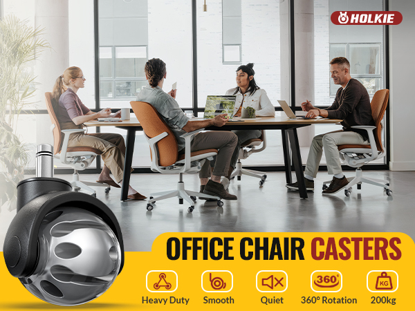 HOLKIE Office Chair Caster Wheels 2 Inch 11 x 22mm Grey
