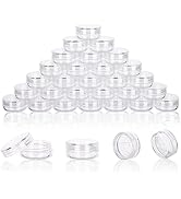 3 Gram Sample Containers with Lids, 50 Count Clear Sample Jars, Empty Lip Balm Containers, Mini C...
