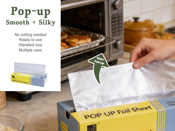 Mestaek easy pop-up Aluminum Foil Sheets pre-cut ready to use
