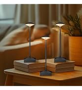 FUNTAPHANTA 3 Pack 8.26in Black Small Cordless Table Lamps Rechargeable, Battery Operated Mini La...