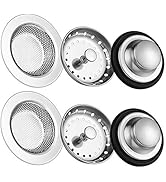 Kitchen Sink Drain Strainer 6 Pack Stainless Steel Sink Stopper, Anti-Clogging Kitchen Sink Drain...