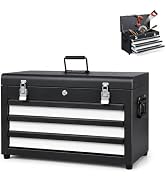 Metal Tool Box with Drawers, 3 Drawers Tool Chest, Steel Chest of Drawers | Industrial Heavy-Duty...