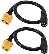 SinLoon XT60 Charging Cable XT60 Female Bullet Connector to Female DC 5.5mm X 2.5mm Power Cable X...