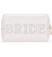Etercycle Bride Letter Makeup Bag, Bride To Be Gifts Bling Pearl Rhinestone Patch Cosmetic Bag, W...