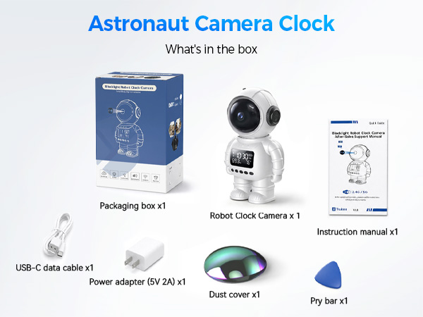 Astronaut Camera Clock Package