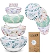 Revahope 5-Size Reusable Beeswax Bowl Covers for Bread Proofing, Cotton Cloth Flexible Beeswax Wr...
