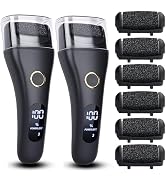 2 Pack Electric Foot File Callus Remover for Feet - Larger Grinding Head&3Speed, Pedicure Kit Foo...
