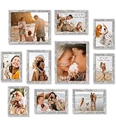 TWING 10 Pack Picture Frames Collage Wall Decor, Gallery Wall Rustic Picture Frame Set for Wall o...