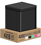 Metronic 4000 Pack Bubble Mailers 4x8 Inch Black Usable Size 4x7'' Waterproof Bubble Mailer Padde...