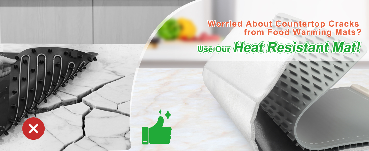 FYY Warming Mat for Food with Heat-Resistant Pad
