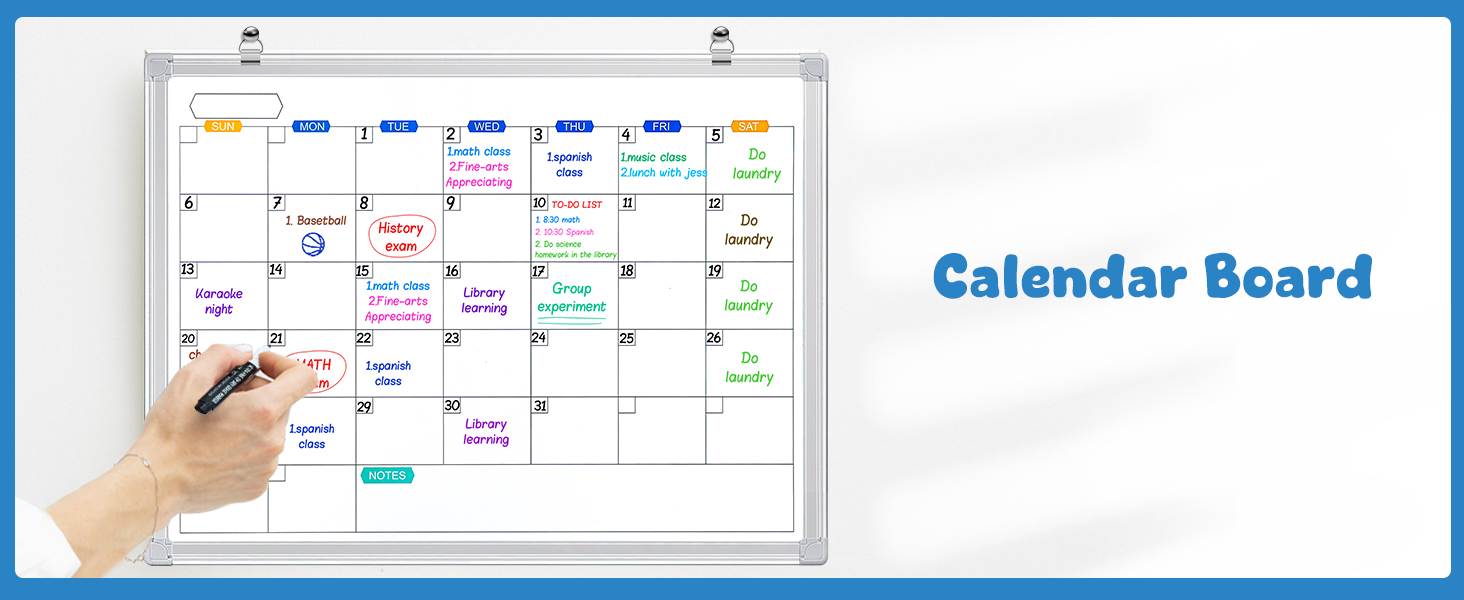 calendar board dry erase markers