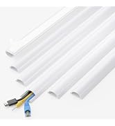 Yecaye 85in TV Cable Hider, Large Cord Hider, Self-Adhesive Wire Covers for Cords on Wall, Half R...