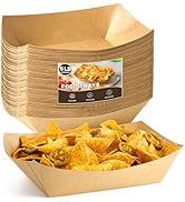 ZORRITA 5 LB Extra Large Paper Food Trays, 50 Pack Disposable Nacho Trays Kraft Paper Food Boats ...