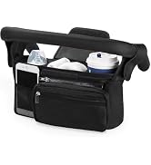 HFLYJPYW Universal Stroller Organizer with Insulated Cup Holder Detachable Phone Bag and Carry St...