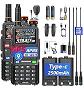 BAOFENG Radio Ham Radio Handheld 5RH PRO GPS APRS 10W Walkie Talkies Long Range, 640CH NOAA Weath...