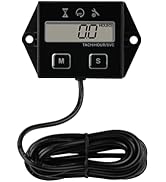 Yooreal Digital Inductive Tach Hour Meter,RPM Gauge Meter Tachometer for Lawn Mower Scooter Dirt ...