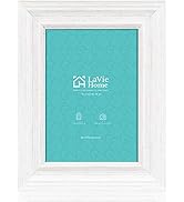 LaVie Home 5x7 Picture Frames (1 Pack, Distressed White) Rustic Photo Frame Set with High Definit...