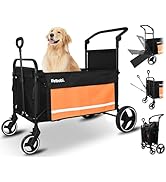 Petbobi Pet Stroller for Large Dogs - Pullable All Terrain Wagon Cart, Folding Dog Stroller, One-...