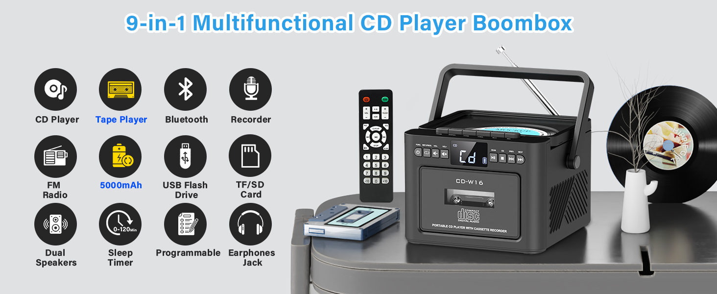 boombox with cd and cassette player
